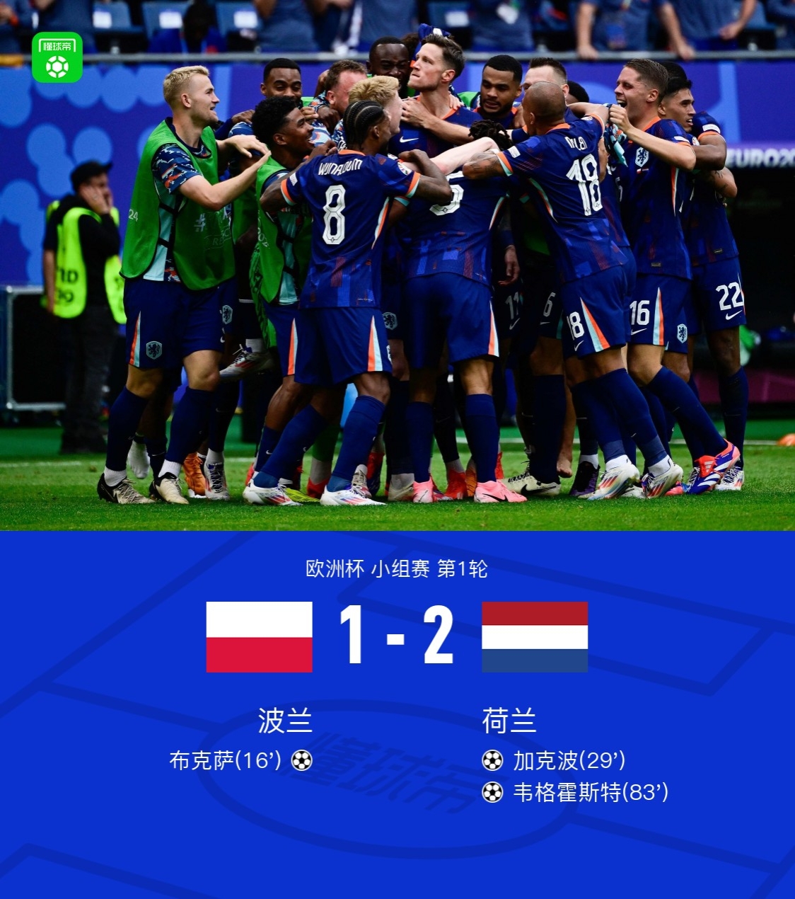 荷兰队实现大逆转,成功晋级欧洲杯八强 荷兰队实现大逆转,成功晋级欧洲杯八强